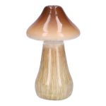 Portafiori RATBURGA, a forma di fungo, ceramica, marrone-beige, 16cm, Ø9cm