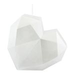 Candela a forma di cuore SKINNA con sfaccettature, bianca, 17 cm, Ø 16 cm - Prodotto in Germania