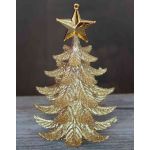 Ciondolo in acrilico albero di Natale RION con stella, glitter, oro, 12cm, Ø9cm