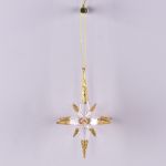 Ciondolo acrilico stella MABOU, glitterato, oro, 10cm, Ø10cm