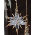 Ciondolo acrilico stella MABOU, glitterato, oro, 10cm, Ø10cm