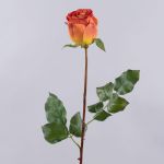 Rosa artificiale OPHELIE, arancione-giallo, 85 cm, Ø 7 cm