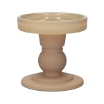 Portacandela a cilindro in vetro KLEOFINA, con base, beige opaco, 8,5cm, Ø8,5cm