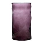 Portafiori in vetro WELVIN con motivo a rombi, viola, 25cm, Ø14cm