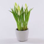 Künstliche Blume Traubenhyazinthe NARMADA im Zementtopf, weiß, 20cm