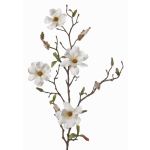 Ramo di magnolia finta MARGA, bianco, 80cm, Ø6-8cm