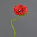Fiore decorativo papavero ANKANG, rosso, 70 cm, Ø 9,5 cm