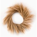 Ghirlanda artificiale di erba piumata con pannocchie ILIAD, beige, Ø60cm