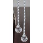 Ciondolo di corda natalizia TAYLER con palline acriliche, argento, 40cm, Ø3cm