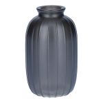 Bottiglia decorativa SILVINA in vetro, scanalata, grigio metallizzato, 12 cm, Ø 7 cm