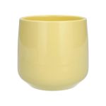 Cachepot ZIOKA in ceramica, giallo opaco, 15,8cm, Ø18cm