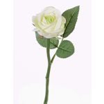 Rosa artificiale GABI, crema-verde, 30cm, Ø6cm