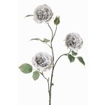 Ramo tessile di rosa centifolia GITTI, grigio-blu, 80cm, Ø8-9cm