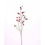Ramo artificiale di rosa villosa GERDA con frutti, rosso, 110cm