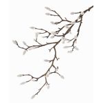 Ramo di magnolia tessile KOTORI, bianco, grigio, 75cm, Ø0,5-1cm