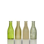 Set di 4 bottiglie ANYA, cilindro/rotondo, verde-giallo, 26,5x6x18cm