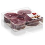 Set di 4 lumini grandi / Lumini profumati ASTRID, bordeaux, 1,9cm, Ø5,7cm, 8h