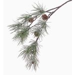 Ramo decorativo di abete CALEB con pigne, ghiacciato, 80cm