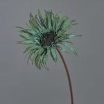 Kunstblume Gerbera SIEDA, blau-grün, 65cm, Ø12cm