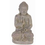 Figura di Buddha SHANTA, seduto in meditazione, grigio, 45cm
