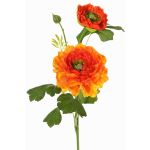 Ranuncolo artificiale SAGARA, arancione-verde, 45 cm, Ø 5-9 cm