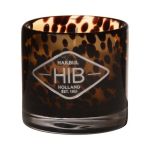 Candela di cera RENITA in vaso di vetro, arancione-marrone-trasparente, 8cm, Ø8cm