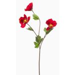 Deko Zweig Mohnblume MIROLB, rot, 70cm, Ø7-8cm