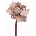 Fiore decorativo Amaryllis in velluto KIRSTY, lilla chiaro, 70cm, Ø13-15cm