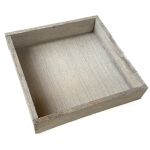 Vassoio quadrato in legno MARTAL, naturale e leggermente sbiancato, 20x20x4cm