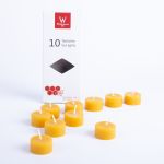 Candele di cera d'api BABETTE, 10 pezzi, naturale-giallo, 2cm, Ø3,7cm, 4h - Made in Germany