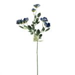 Ramo di rosa selvatica artificiale FOSETTA, Eco Collection, blu reale, 70 cm, Ø 3-5 cm