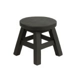 Sgabello in legno NANNATI, nero, 25 cm, Ø 26 cm