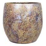 Vaso da piante vintage MAGO in ceramica, aspetto antico, oro, 17cm, Ø19cm