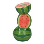 Einzelblumenvase Wassermelonen TILLAS aus Keramik, rot-grün-blau, 11,7x10x21cm