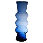 Vaso ERCELINA in vetro, riciclato, trasparente-blu, 36cm, Ø13cm