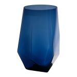 Vaso da tavolo MARSIA in vetro, blu-trasparente, 15,5cm, Ø10cm