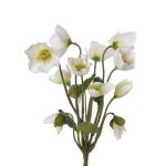 Rosa di Natale di plastica HALLA su stelo, bianca, 30cm, Ø7cm