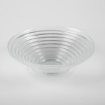 Ciotola in vetro con design a righe SELMA deluxe, trasparente, 7 cm, Ø 23 cm