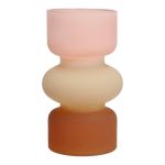 Vaso colorato NEVOLINKI, vetro, rosa-beige-marrone-opaco, 18 cm, Ø10,5 cm