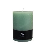 Candela a colonna / Candela di cera AURORA, verde menta, 14cm, Ø9,8cm, 100h - Made in Germany