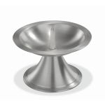 Candeliere in ottone OLIVERIO con punta, per candele Ø7-8cm, nichelato, spazzolato opaco, argento, 6,5cm, Ø11cm