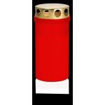Lume da tomba CARMELIA con coperchio, rosso-bianco, 12cm, Ø6,1cm, 50h