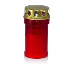 Lume da tomba AMONIA con coperchio, rosso-bianco, 14,5cm, Ø7cm, 60h