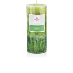 Candela profumata rustica ASTRID, Fresh Apple, verde mela, 13 cm, Ø6,8 cm, 60h