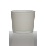 Vetro per candele ALENA FROST, cilindro/rotondo, bianco effetto opaco, 9 cm, Ø10 cm