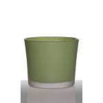 Vaso da fiori ALENA FROST, cilindro/rotondo, verde erba effetto opaco, 12,5 cm, Ø14,5 cm
