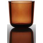 Portacandela NICK, cilindro/rotondo, arancione trasparente, 7,5 cm, Ø7,5 cm