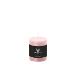 Candela a colonna / Candela di cera AURORA, rosa chiaro, 8cm, Ø6,8cm, 34h - Made in Germany