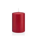 Candela votiva / Candela a colonna MAEVA, rosso scuro, 15cm, Ø10cm, 113h - Made in Germany