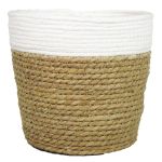 Cestino fioriera DOMINGA, bianco-beige, 13cm, Ø16cm